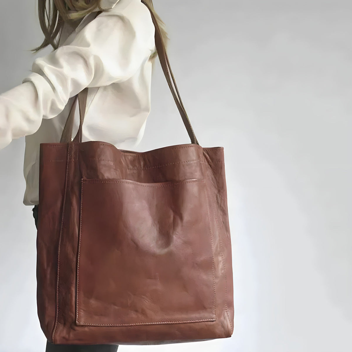 Vegan Leather Tote Bag with Durable Zip Closure | Soft Suede-Feel Lining and Roomy Interior | Three Colors