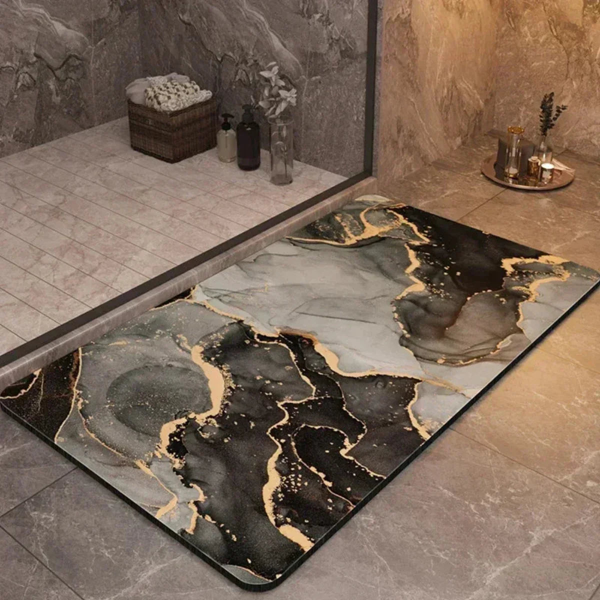 Non Slip Bath Mat with an Ultra Absorbent Top Layer | Dries Again Fast After Every Shower | Two Sizes, Ten Colors