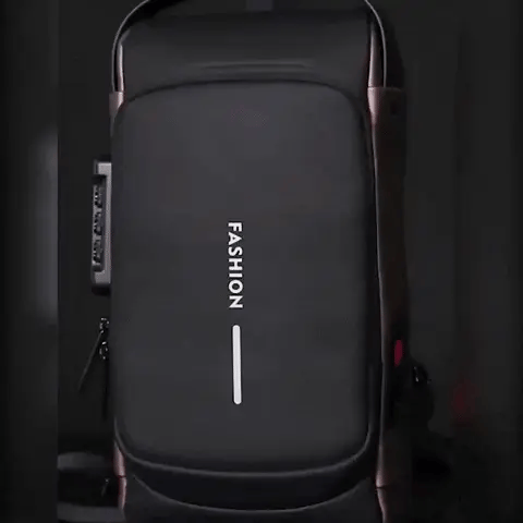 Anti Theft Crossbody Sling Bag with USB Charging Port | Water Repellent Chest Pack with Combination Lock