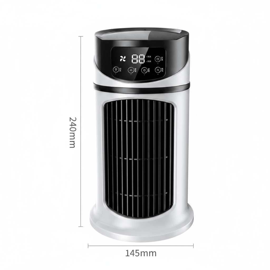 Portable Evaporative Air Cooler with Fan & Humidifier | USB Powered, 300ml Tank | Compact Desk Cooling