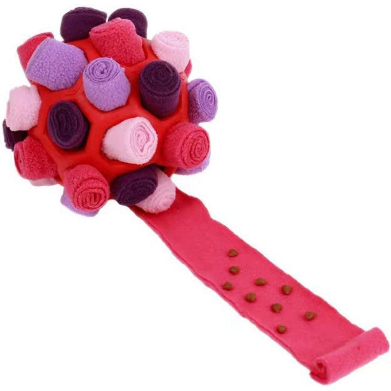 Dog Enrichment Toys for Sniff Training | Fleece Snuffle Ball that Hides Treats | 8 x 8 in | 2 Colors