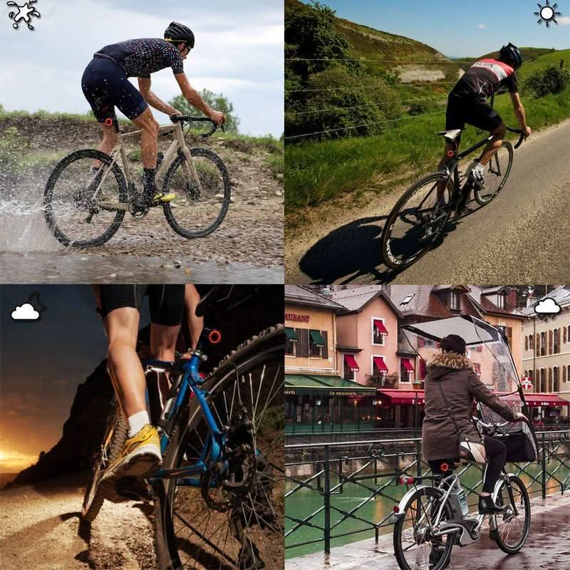 Smart Bike Light with Brake Detection for the Rear | IPX6 Aluminum Body and 500 mAh USB Charge | Six Modes