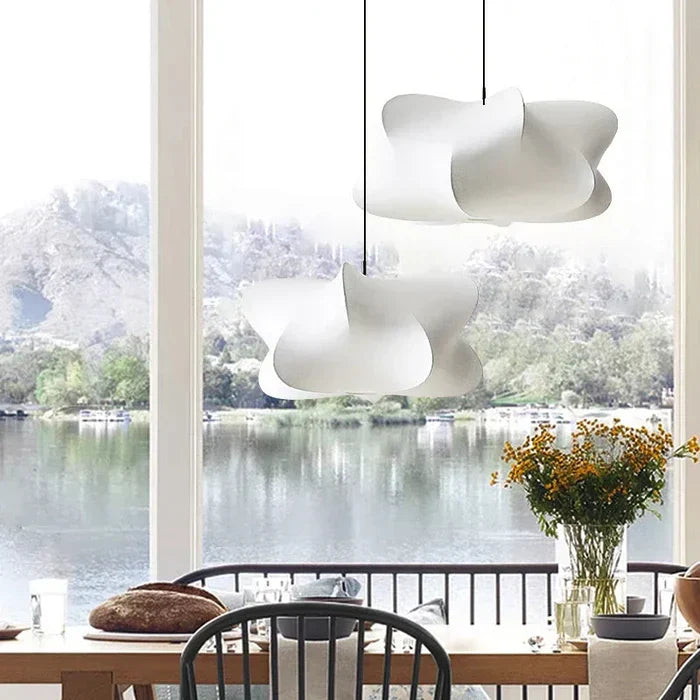 Silk Pendant Lamp with Wabi Sabi Design | Organic Sculptural Shade | Soft Diffused Lighting for Living Rooms and Lounges