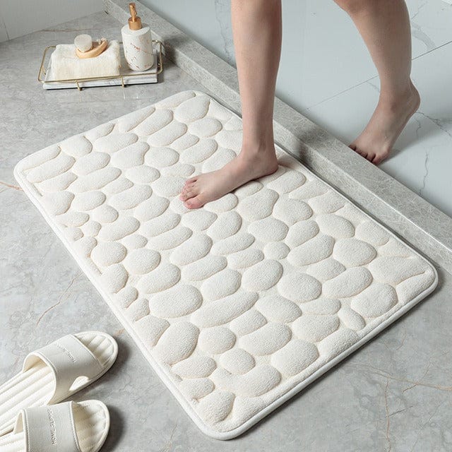 Memory Foam Bath Mat with a Pebble Texture | Non Slip Backing for the Bathroom or Living Room | Machine Washable, Two Sizes