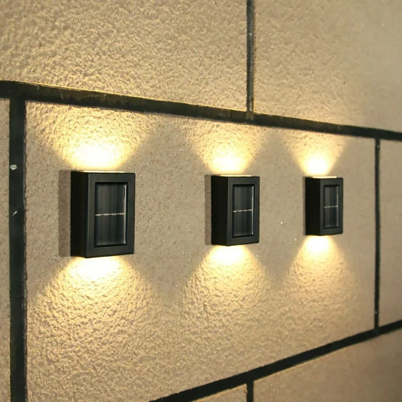 Solar LED Wall Lamp | Cordless with Automatic Dusk-to-Dawn Lighting | For Exterior Walls, Fences, and Entrances