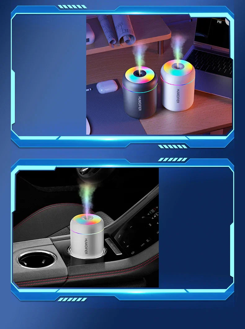 Mini Air Humidifier with Aromatherapy Function | USB Powered | Compact Design for Bedrooms, Desks, and Cars