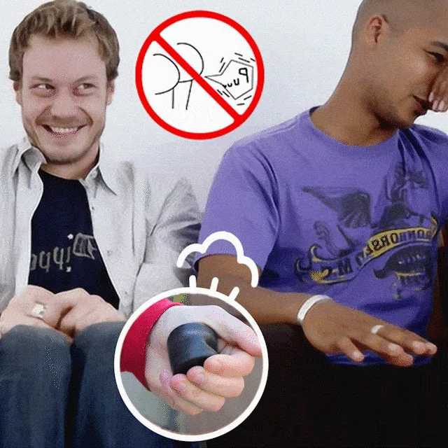 Rubber prank fart sound maker gag toy held in a hand