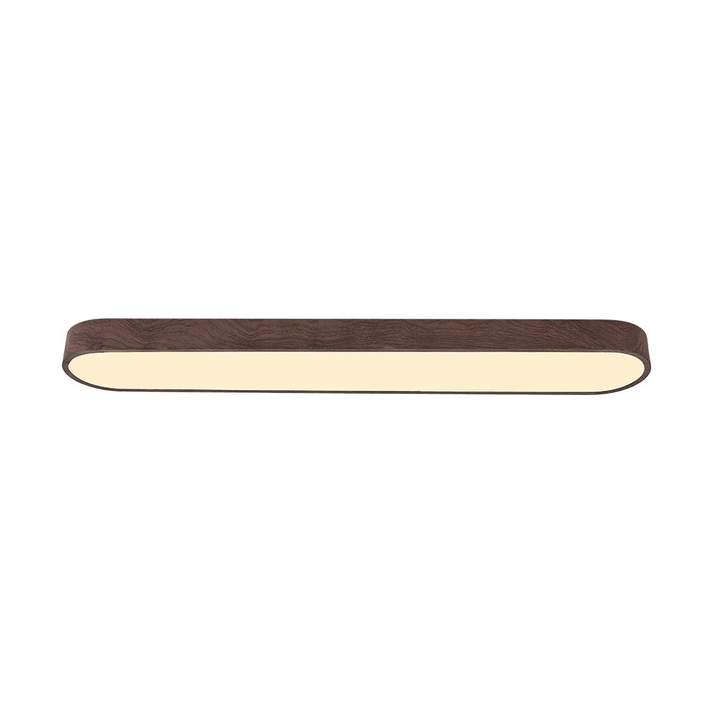 LED Oval Ceiling Light Wood Accent
