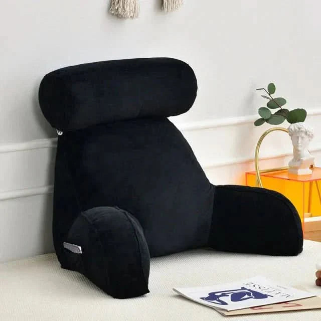 Backrest Reading Pillow with Arm Support and Pocket | Comfortable Upright Seating | For Beds, Sofas, and Chairs