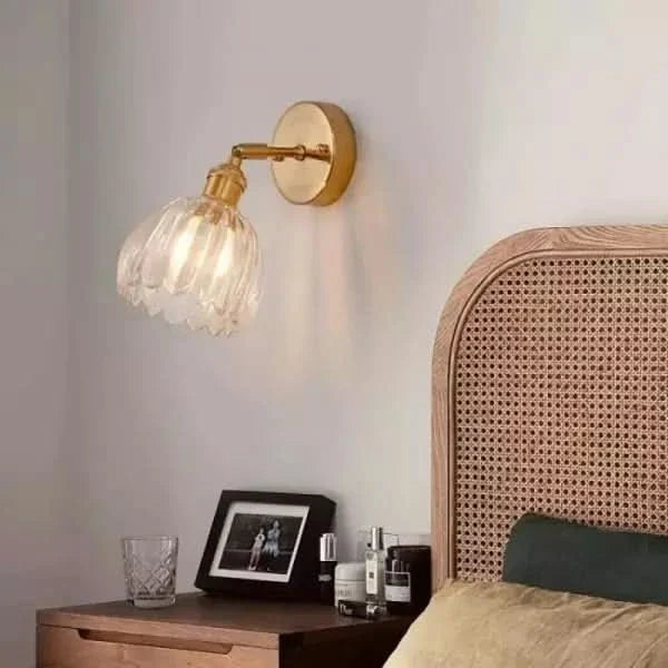 Tulip Glass Wall Sconce | Decorative Tulip-Shaped Shade | Wall-Mounted for Living Rooms and Bedrooms