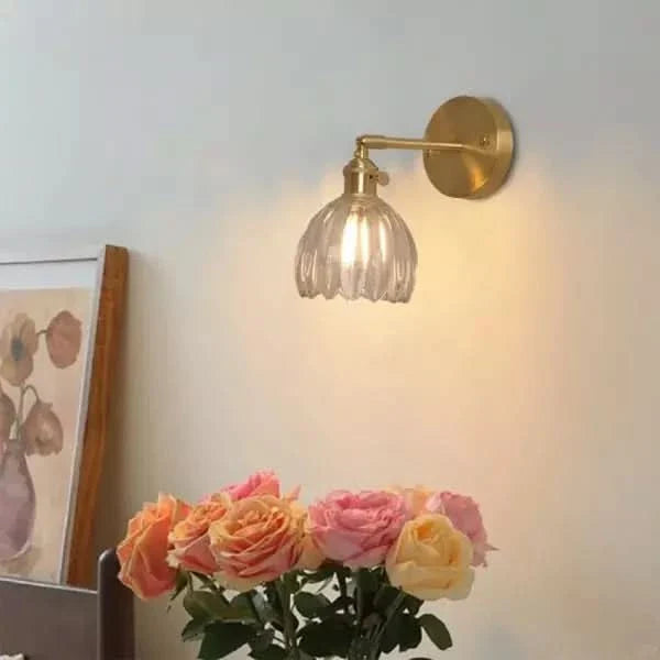 Tulip Glass Wall Sconce | Decorative Tulip-Shaped Shade | Wall-Mounted for Living Rooms and Bedrooms