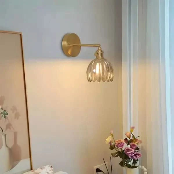 Tulip Glass Wall Sconce | Decorative Tulip-Shaped Shade | Wall-Mounted for Living Rooms and Bedrooms