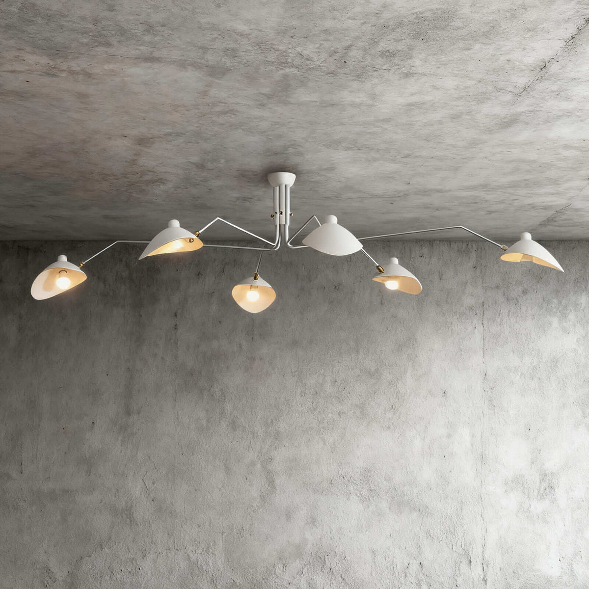 Multi-Arm Ceiling Light with Directional Reflectors | 3-Arm or 6-Arm Configurations | Spans Up to 86.6 Inches