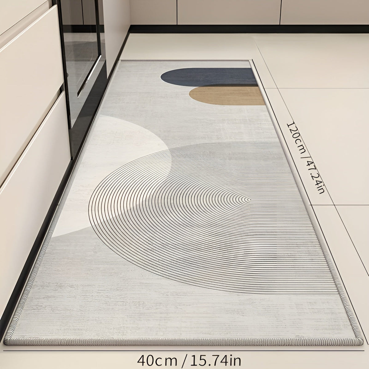 Cushioned Kitchen Rug with Non-Slip Backing | Absorbs Spills and Machine Washable at 86 F | 3 Sizes