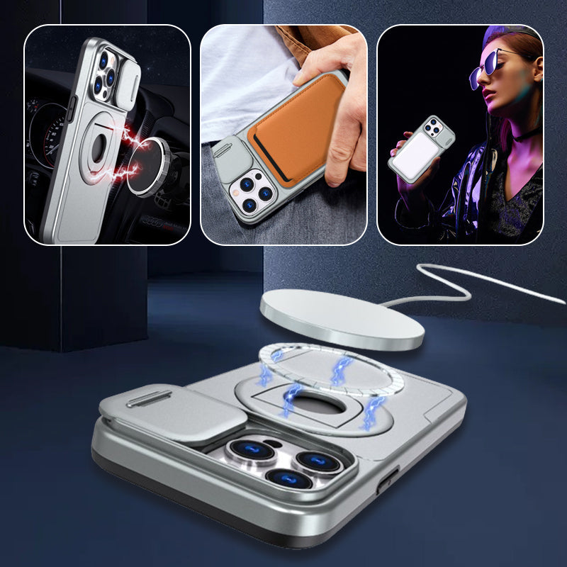 Magnetic Phone Case with a 360 Degree Ring Holder | Sliding Camera Cover | Shell Tested Over 6,000 Drops