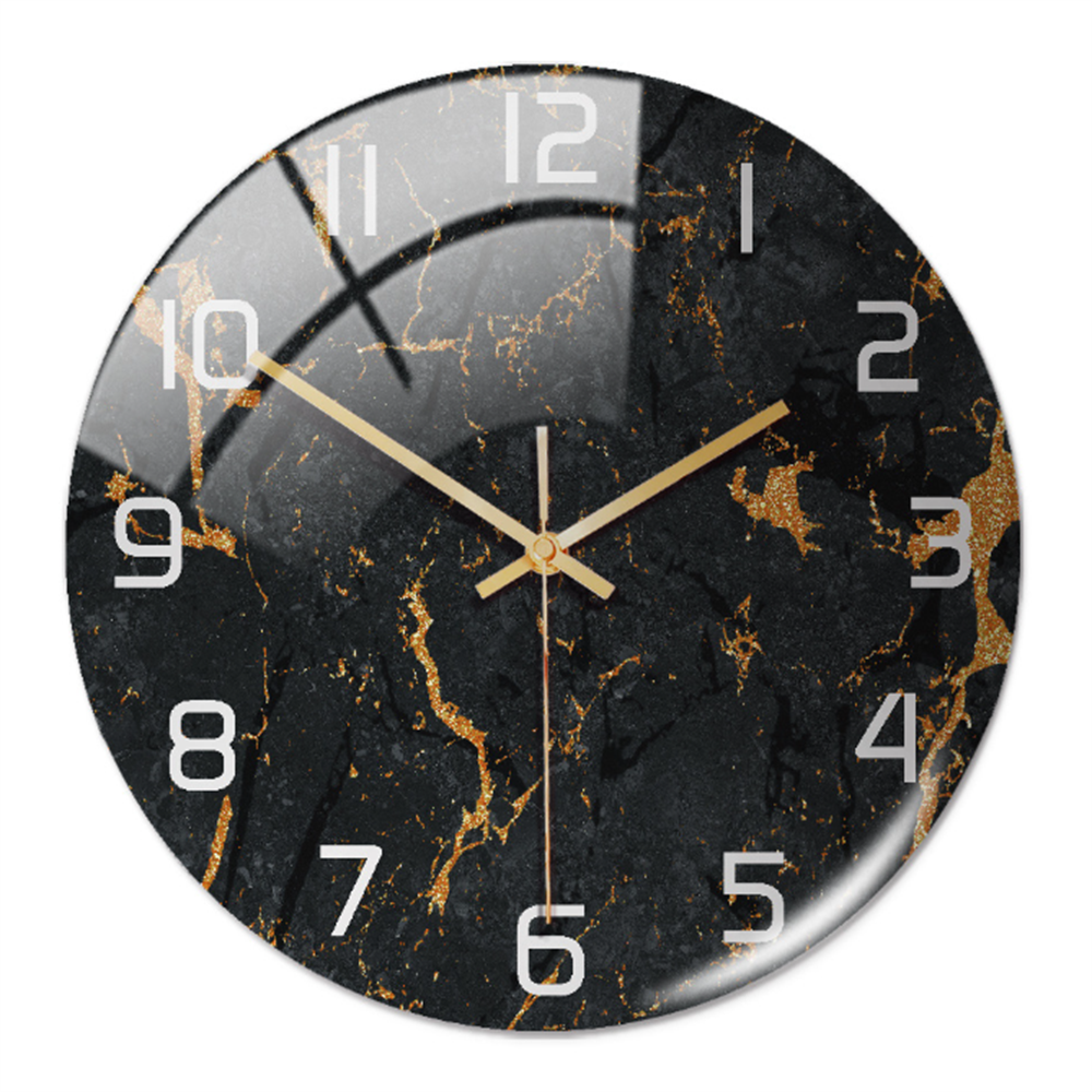 Round Wall Clock with Marble Print Acrylic Face | Silent Sweep Movement and 11.8 in Dial | 16 Colors