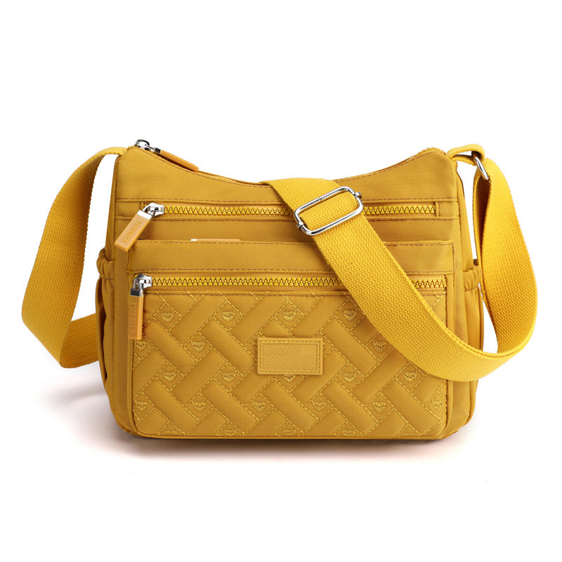 Quilted Nylon Crossbody Bag for Women | Adjustable Strap and Several Zip Pockets | 8 Colors, Doubles as a Handbag