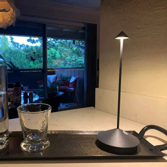 Cordless LED Table Lamp with Dimmable Brightness | USB Rechargeable Battery | For Indoor and Covered Outdoor Use