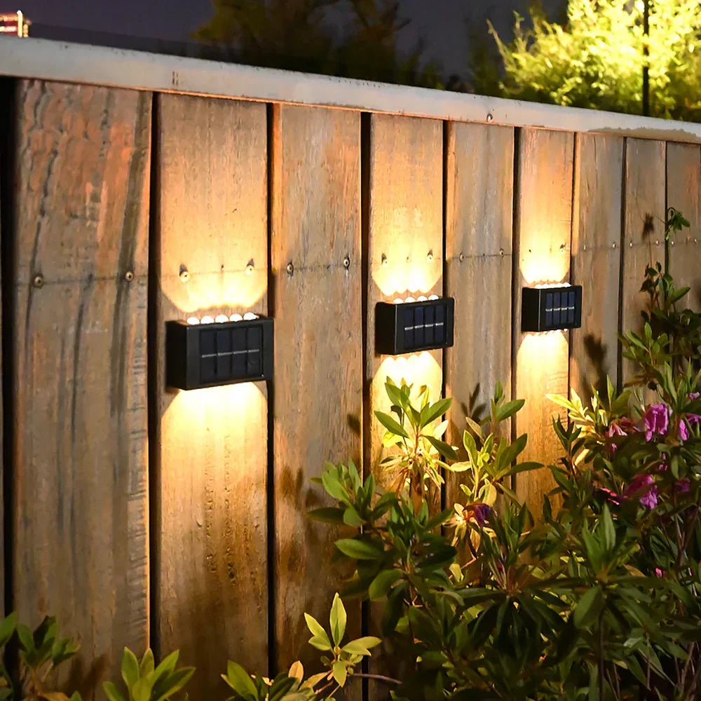 Solar Outdoor Wall Lamp with Motion Sensor | Up and Down Light for Walls, Doorways and Paths | Weatherproof, No Wiring