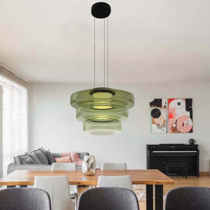 Bauhaus Glass Pendant Light | Smooth Geometric Shade | Ceiling-Suspended Lighting for Kitchens and Living Areas