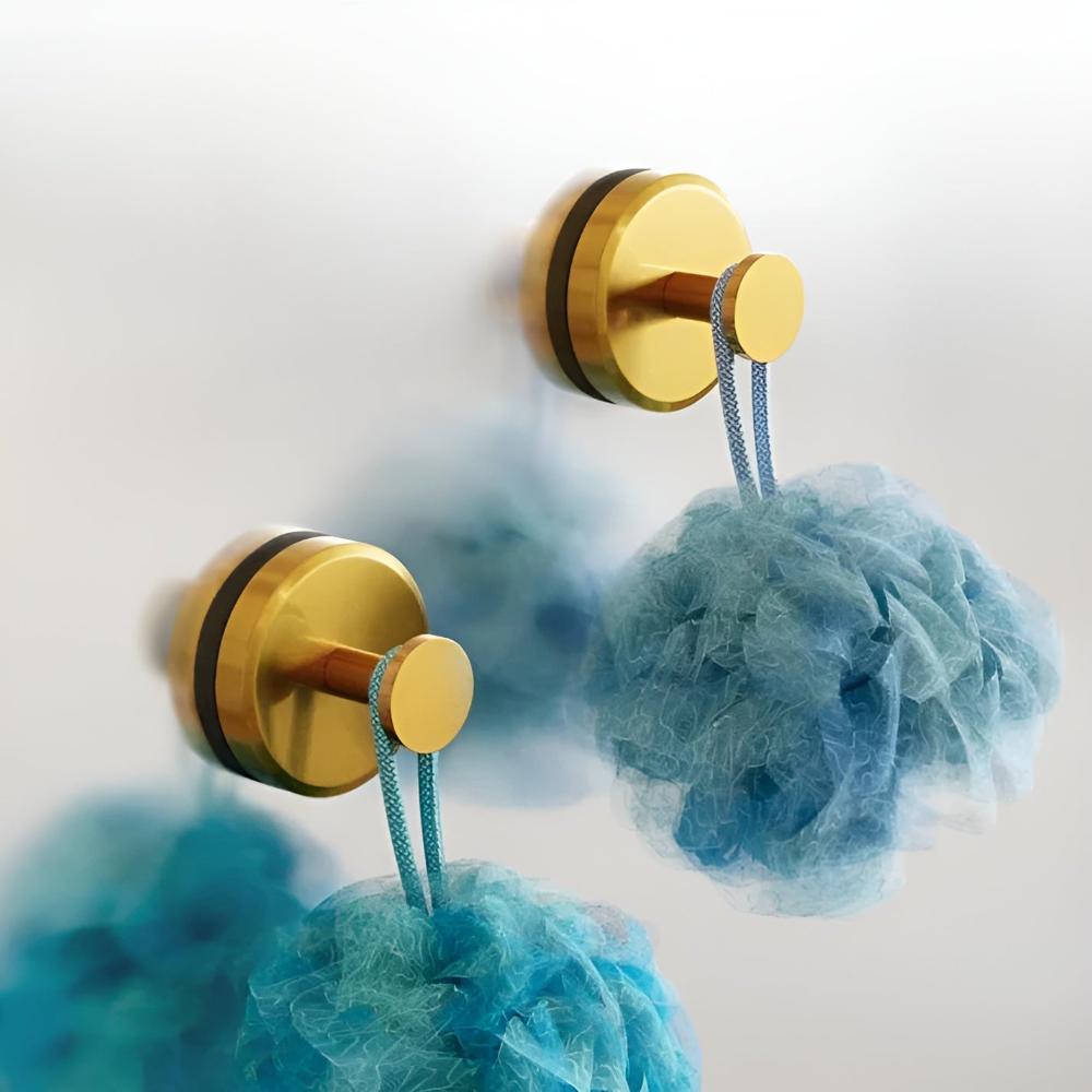 Shower Hooks with Grip Lock Design | Compact, Space-Saving Size | Organizes Loofahs and Bathroom Accessories