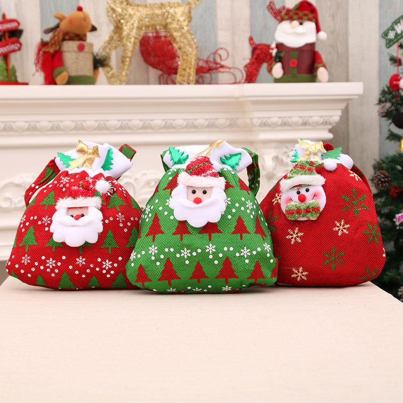 Santa Claus Decoration Drawstring Gift Bag for Christmas