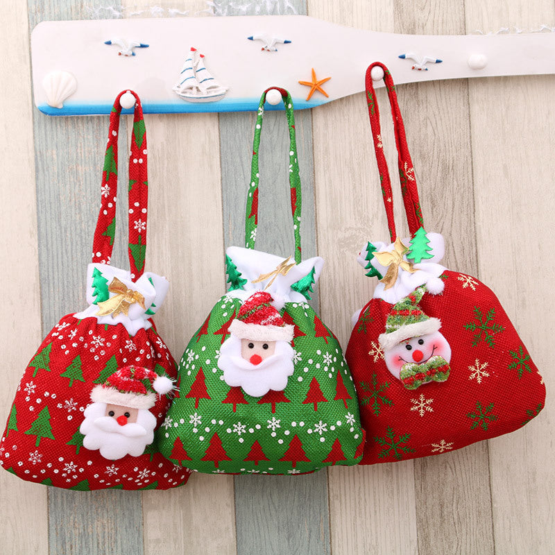 Santa Claus Decoration Drawstring Gift Bag for Christmas