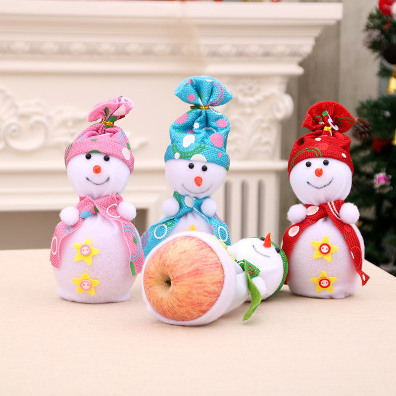 Plush Snowman Figurines Christmas Decorations for Shelves