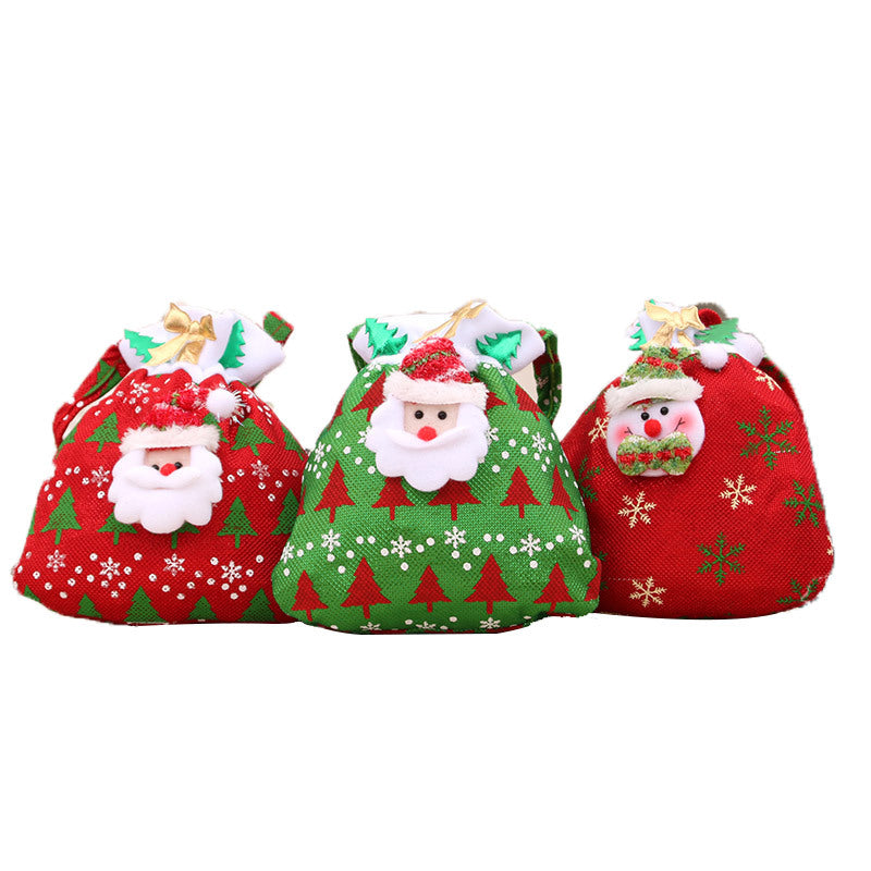 Santa Claus Decoration Drawstring Gift Bag for Christmas