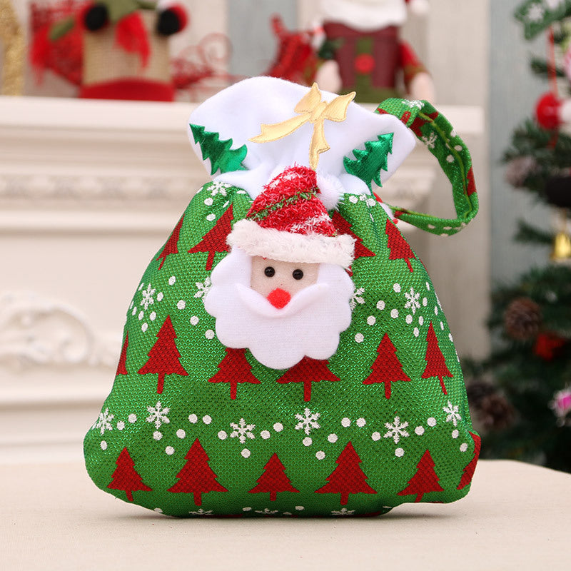 Santa Claus Decoration Drawstring Gift Bag for Christmas