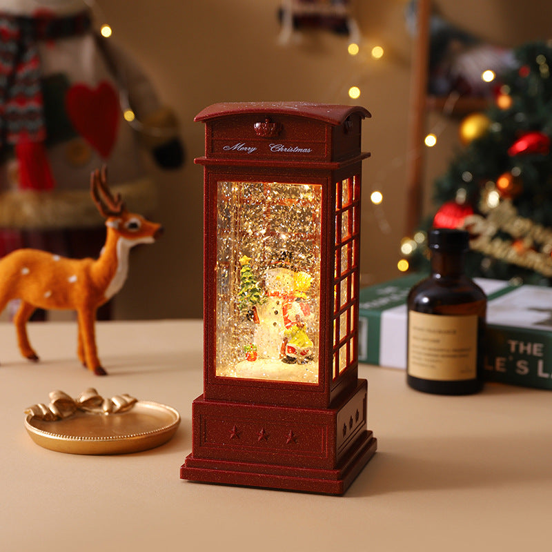 Christmas Lanterns with Snow Effect and Warm Light Glow