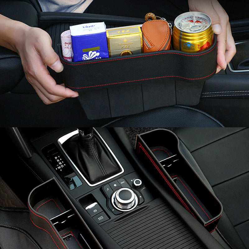 Car Organizer for the Gap Beside the Seat, Driver or Passenger Side | Holds a Phone, Cards and Coins | Four Colors in PU and ABS