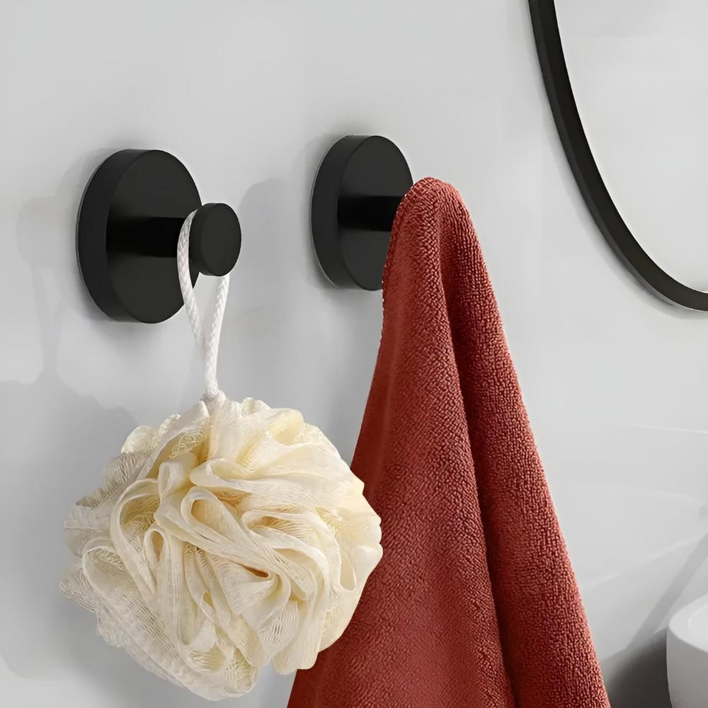 Shower Hooks with Grip Lock Design | Compact, Space-Saving Size | Organizes Loofahs and Bathroom Accessories