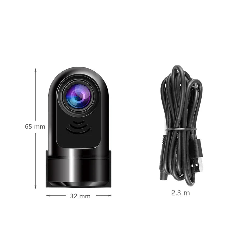 1080p HD Mini Dash Cam | 360 Degree Rotating Car Security Camera with ADAS Alerts | 24 Hour Parking Monitor