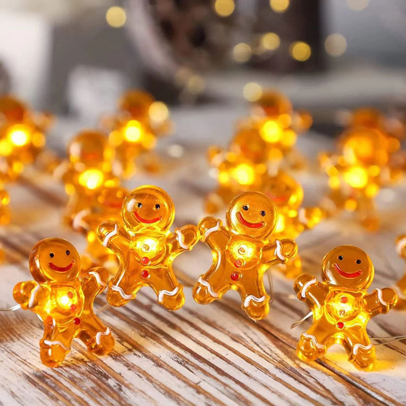 LED Christmas String Lights with Santa and Nutcracker Motifs
