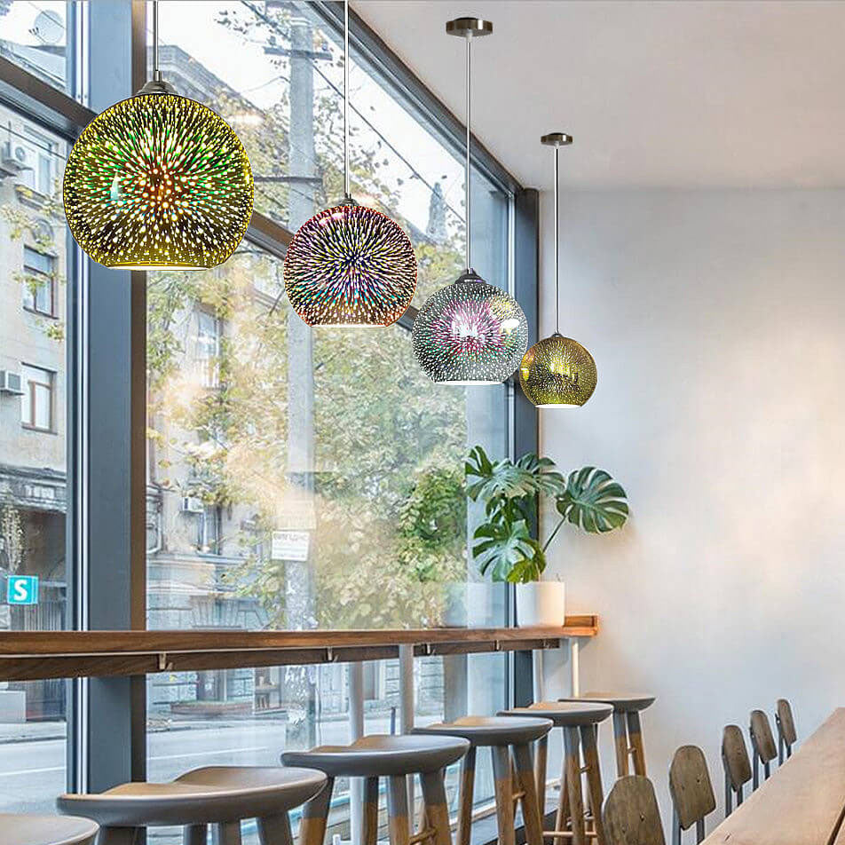 3D Firework Pendant Light | Layered Colorful Design | A Bold Ceiling Statement for Living Rooms and Dining Areas