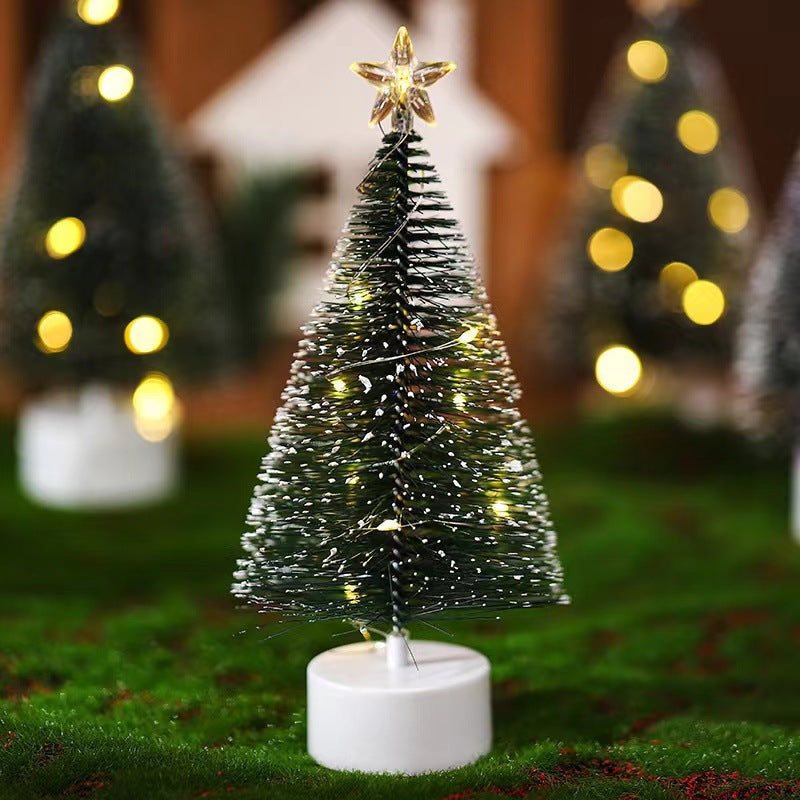 Mini LED Christmas Tree Decorations with Star Topper, 17 cm
