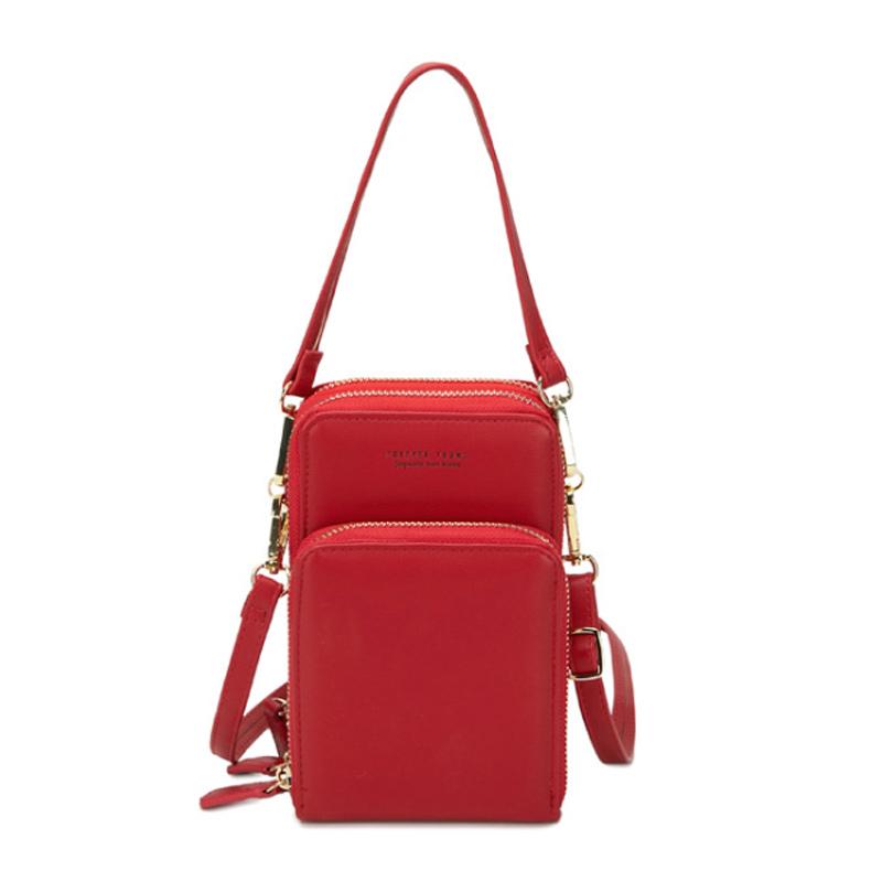 Touchscreen Phone Crossbody Bag with Clear PVC Window | Two Detachable Straps for Shoulder or Wrist | 11 Colors