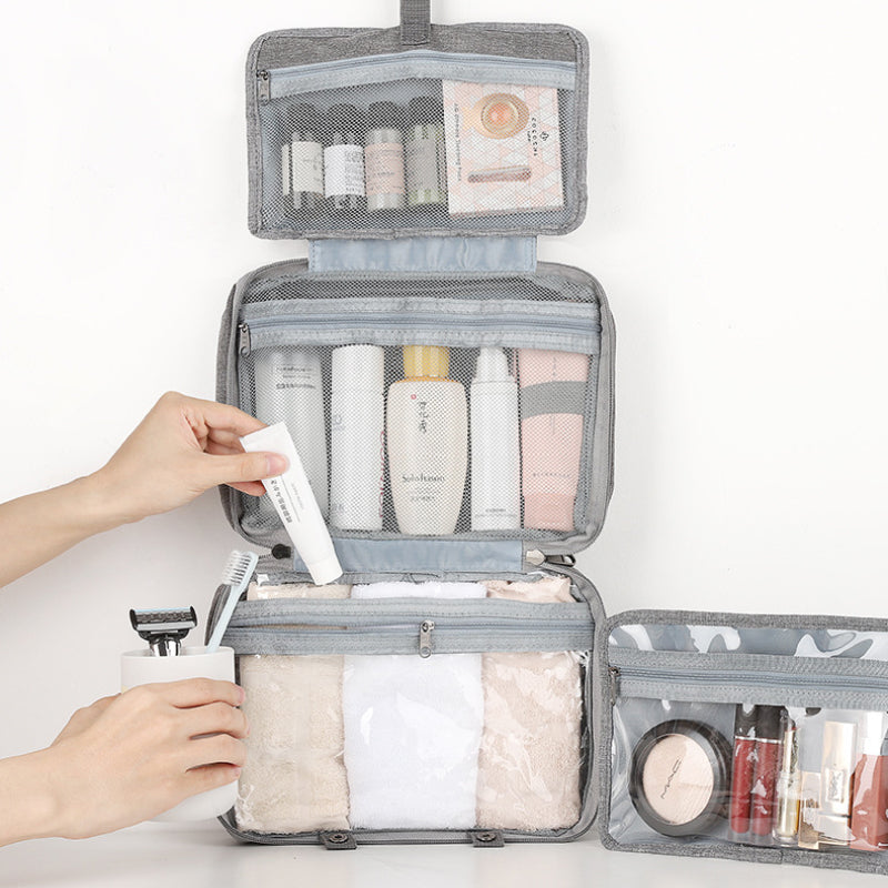 Cosmetic Organizer for Travel with Four Compartments | Padded, Water Resistant Shell | Packs Into a Suitcase or Backpack