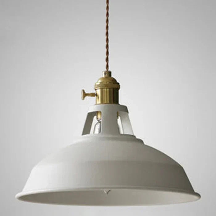 Industrial Retro Metal Pendant Light Ceiling Fixture with E27 Socket | Adjustable Textile Cord | 7 Colors