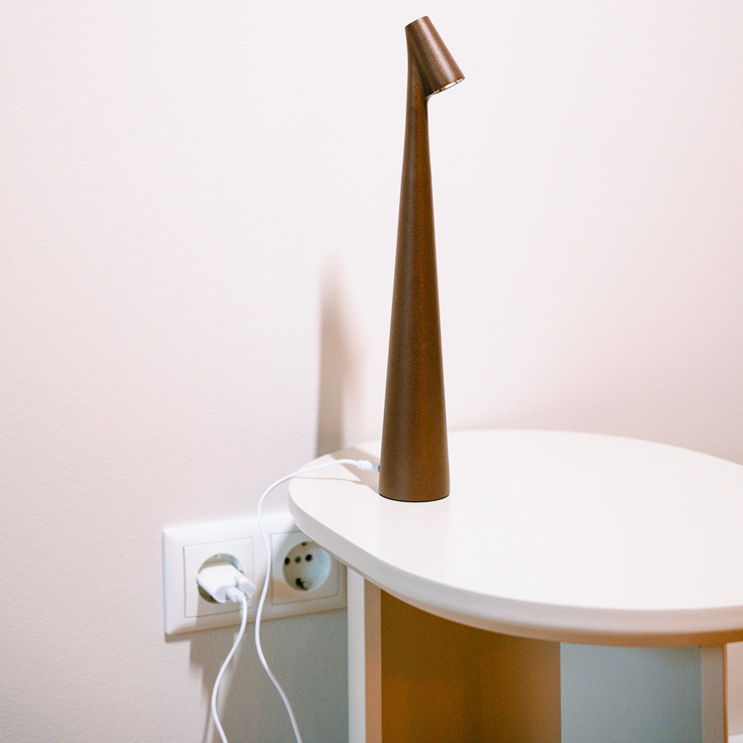 Cordless Rechargeable LED Table Lamp | Three Brightness Levels and Up to 20 Hours of Light | Aluminum Body in Two Heights