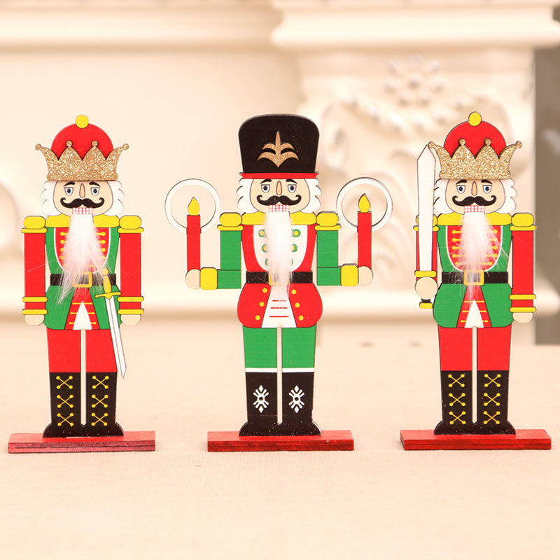 Wooden Nutcracker Figurine Christmas Decoration for Mantel