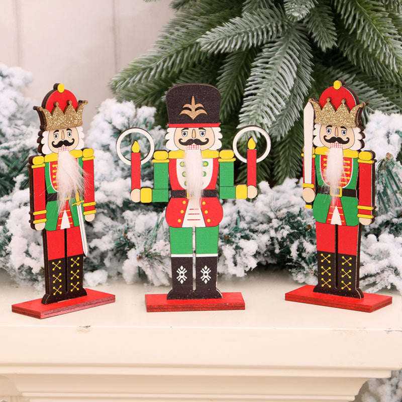 Wooden Nutcracker Figurine Christmas Decoration for Mantel
