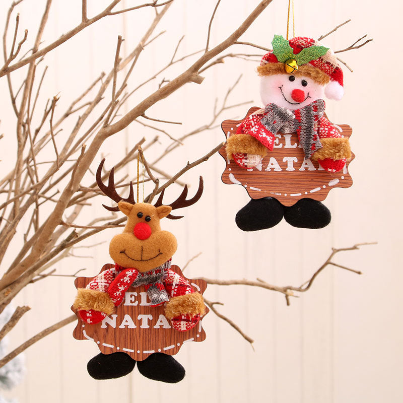 Plush Santa, Snowman, Reindeer Christmas Tree Ornaments