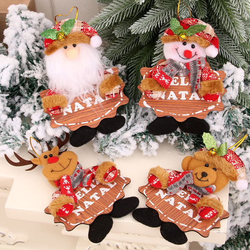 Plush Santa, Snowman, Reindeer Christmas Tree Ornaments