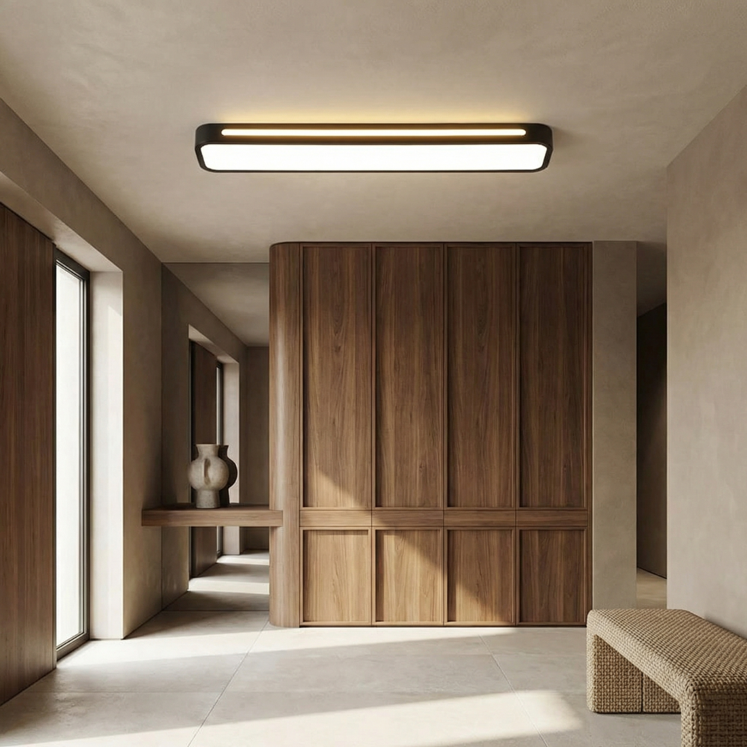 Nordic Linear LED Ceiling Light | Slim, Elongated Design | Streamlined Lighting for Hallways and Dining Rooms