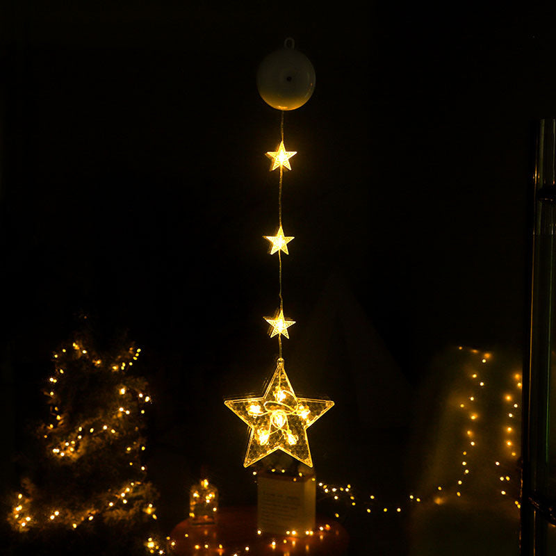 LED Christmas Window Lights with Suction Cup and Timer