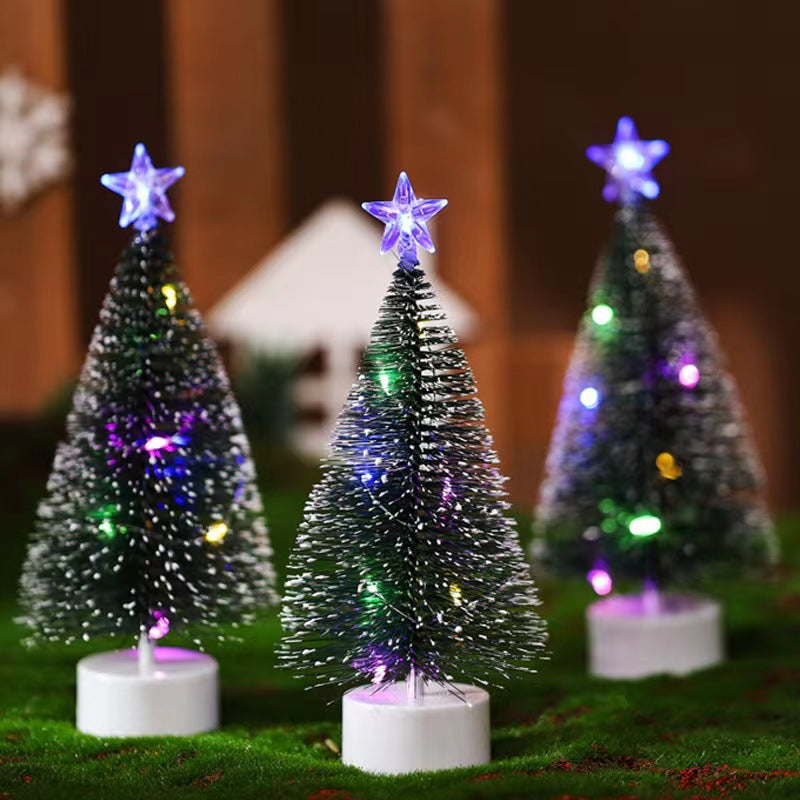 Mini LED Christmas Tree Decorations with Star Topper, 17 cm
