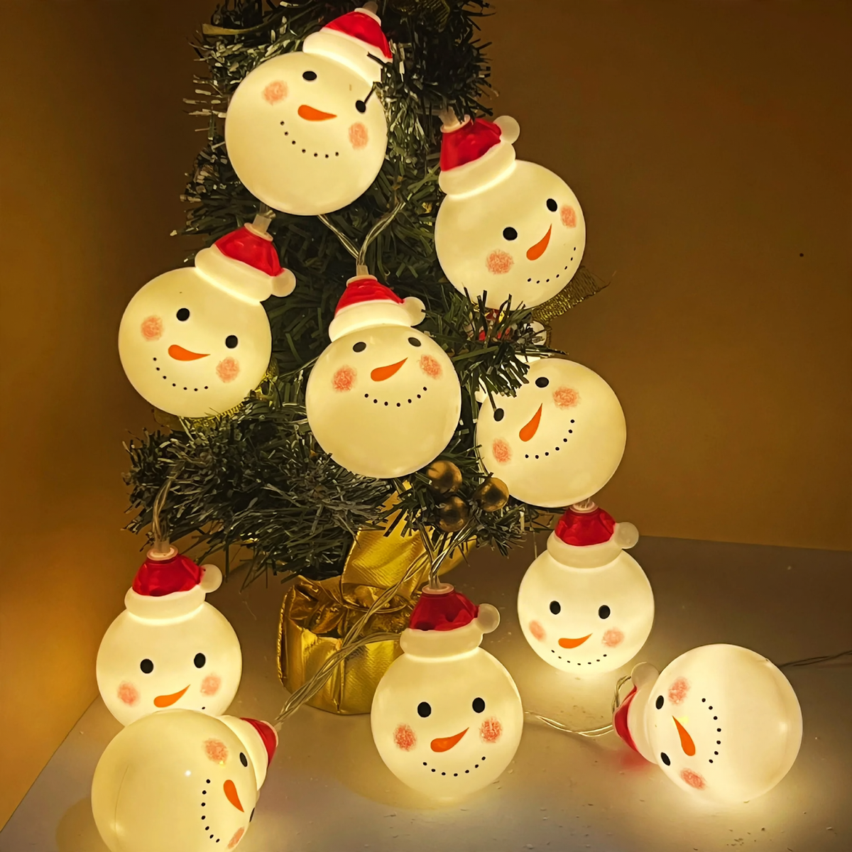 LED Christmas String Lights with Remote and Holiday Shapes