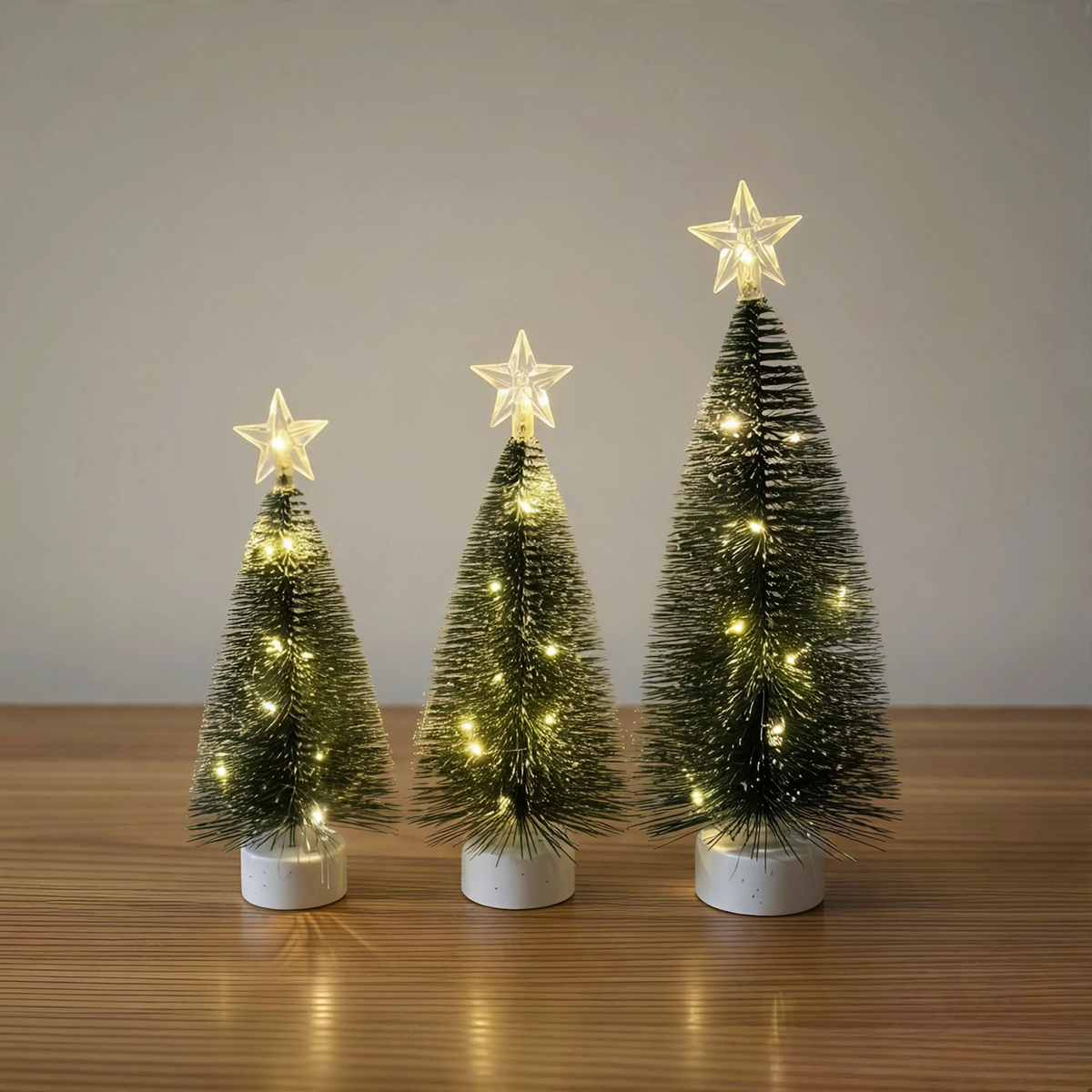 Mini Christmas Tree Set with Lights for Small Spaces